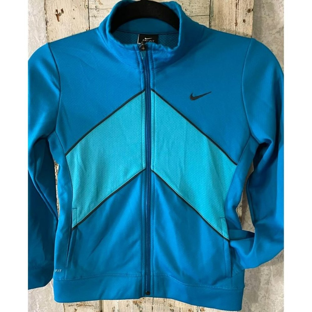 Nike Track Jacket DRI-FIT Super Cute Blues Girls/Juniors Medium 💙